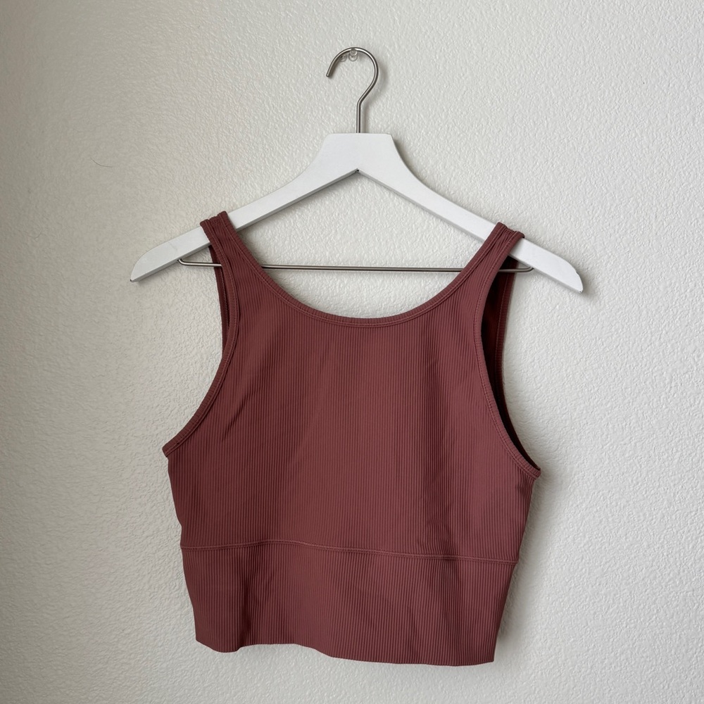 Lululemon ribbed power pivot Mauve tank top